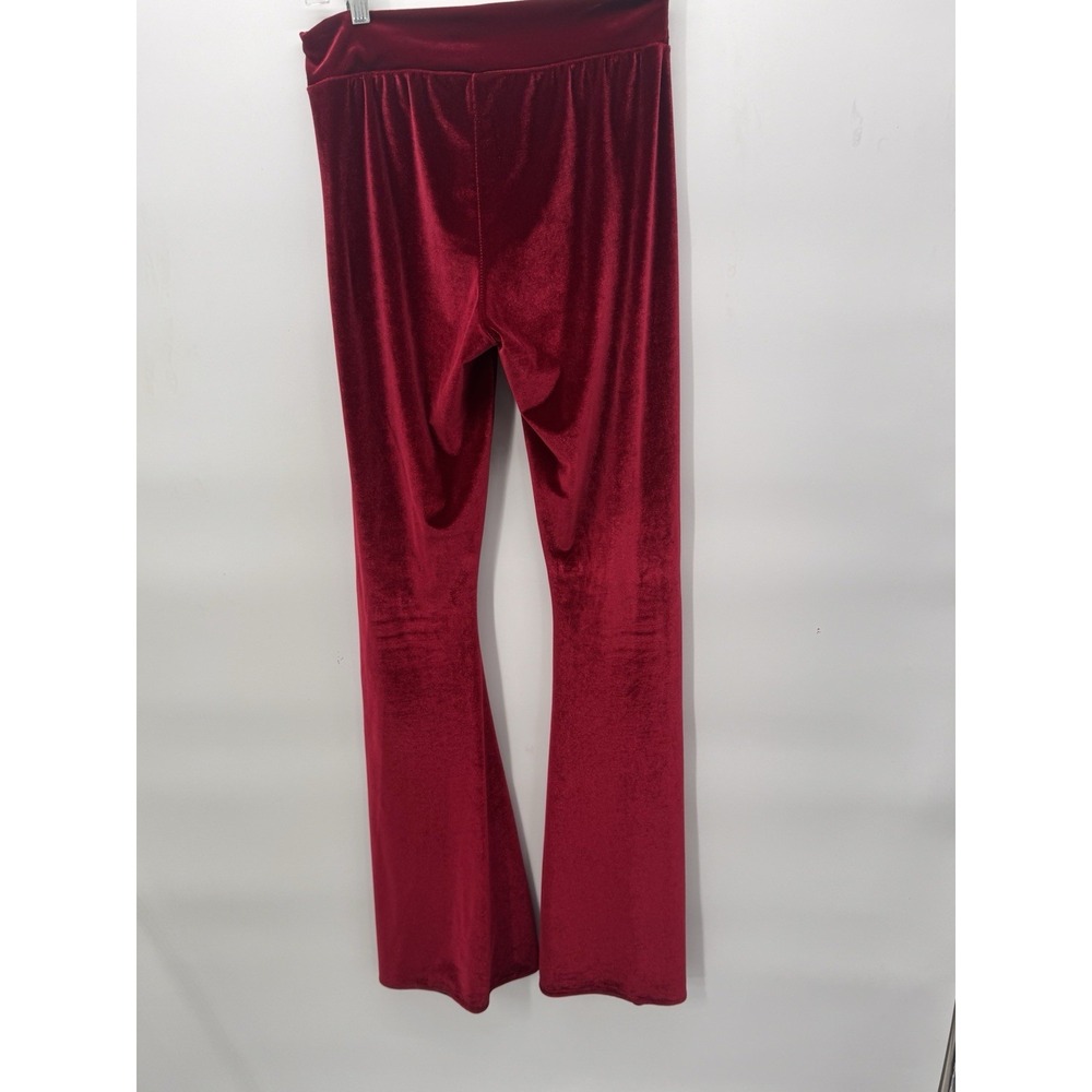 Red Velvet Flair Pants Pull On Castle & Contour Size Med Hippie Whitch Whismy